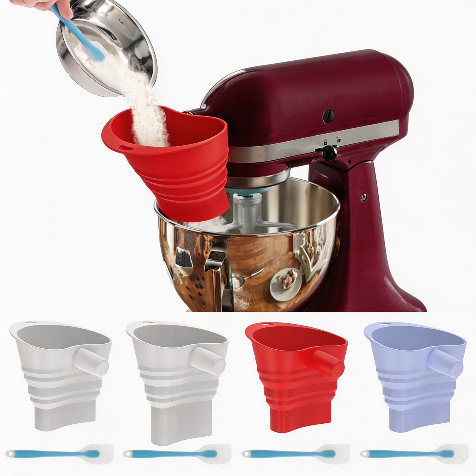 Kitchen Baking Aid - Flour Funnel Kitchen Aid Mixer Stand