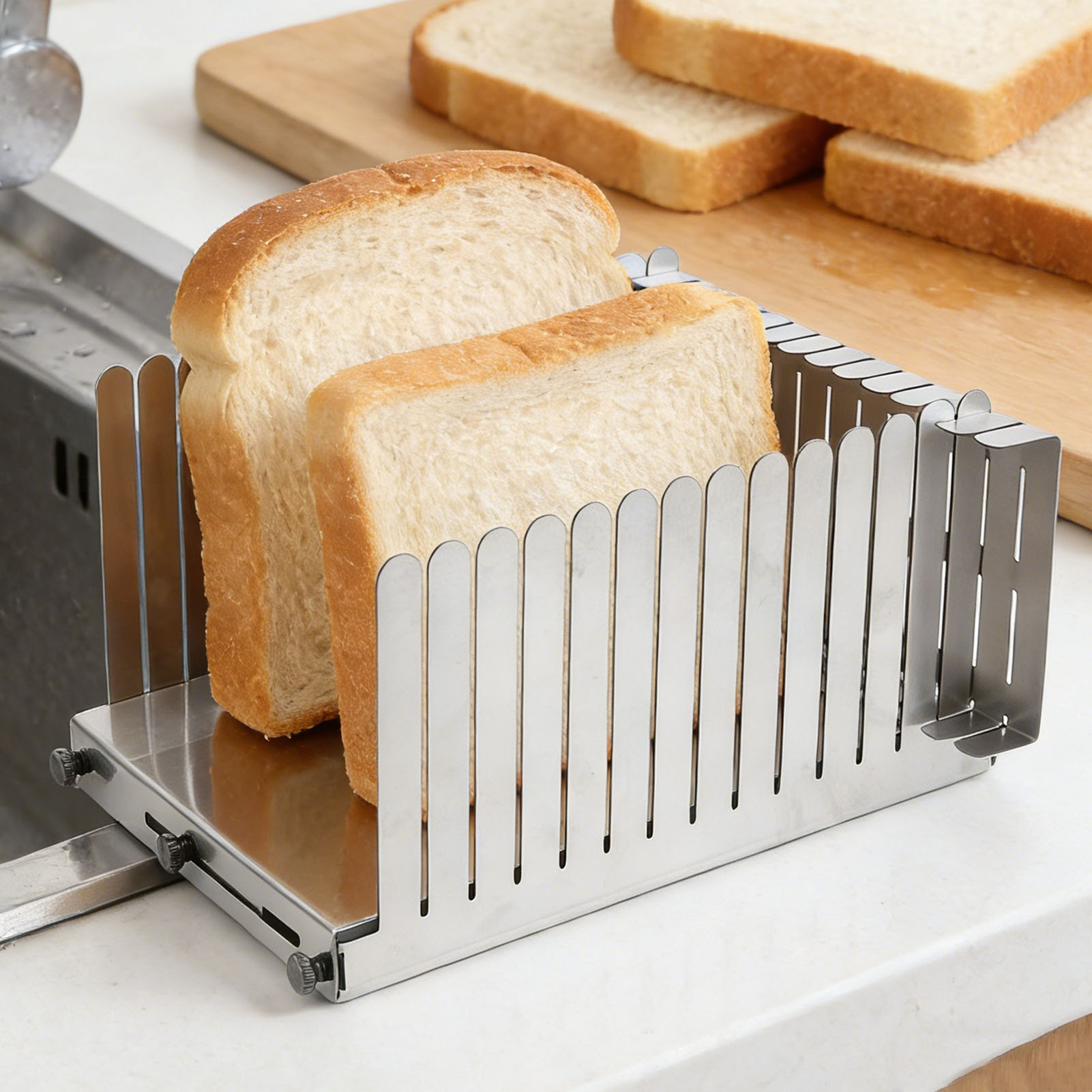 Commercial Kitchen For Baking - Kitchen Bread Slicing Guide Stainless Steel