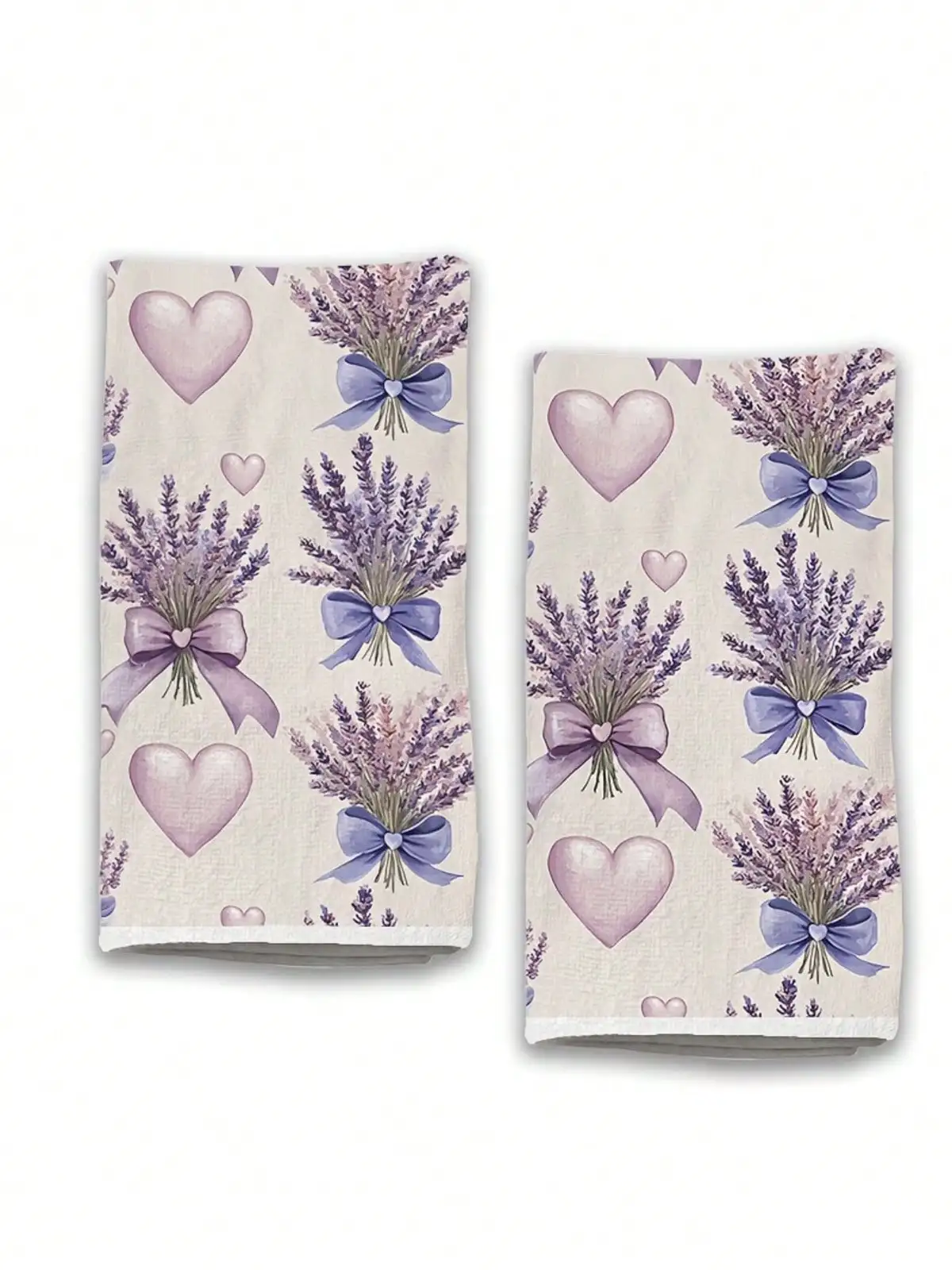 Kitchen Baking Dishes - 2pcs Valentine's Day Lavender Botanical Pattern