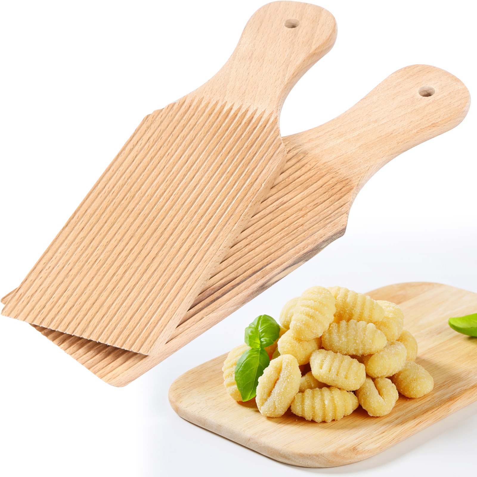 Kitchen Baking Aid - Wooden Gnocchi Board for Italian Dumpling