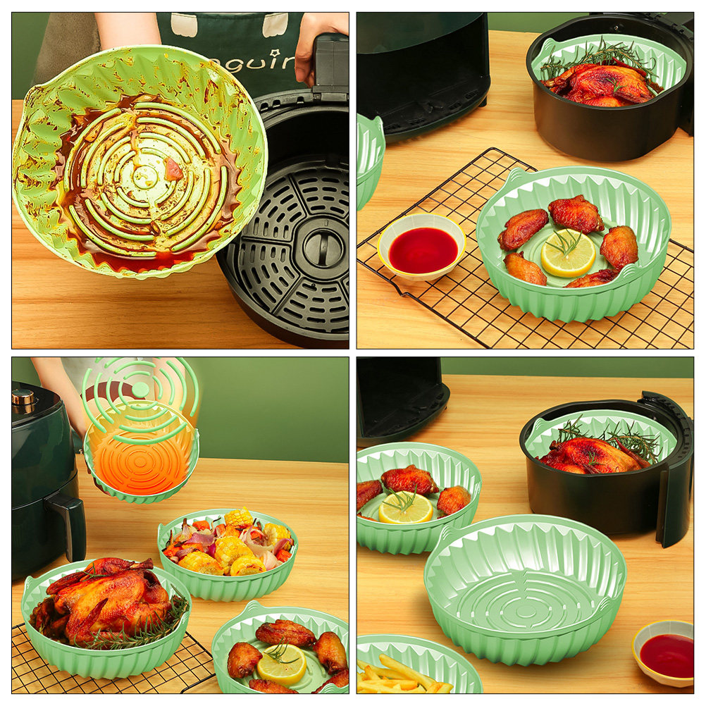 Round Reusable Silicone Air Fr - Kitchen Baking Gadgets のレビューと価格
