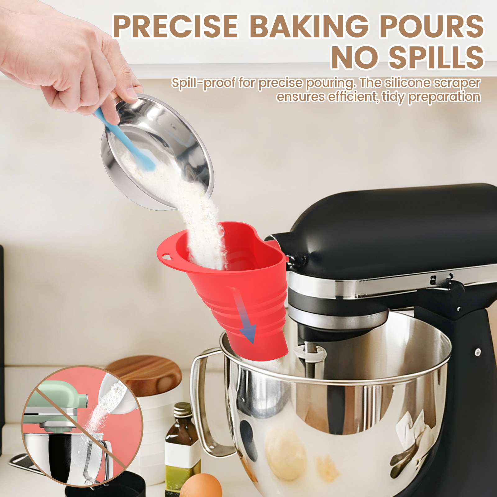 Flour Funnel Kitchen Aid Mixer - Kitchen Baking Aid のレビューと価格