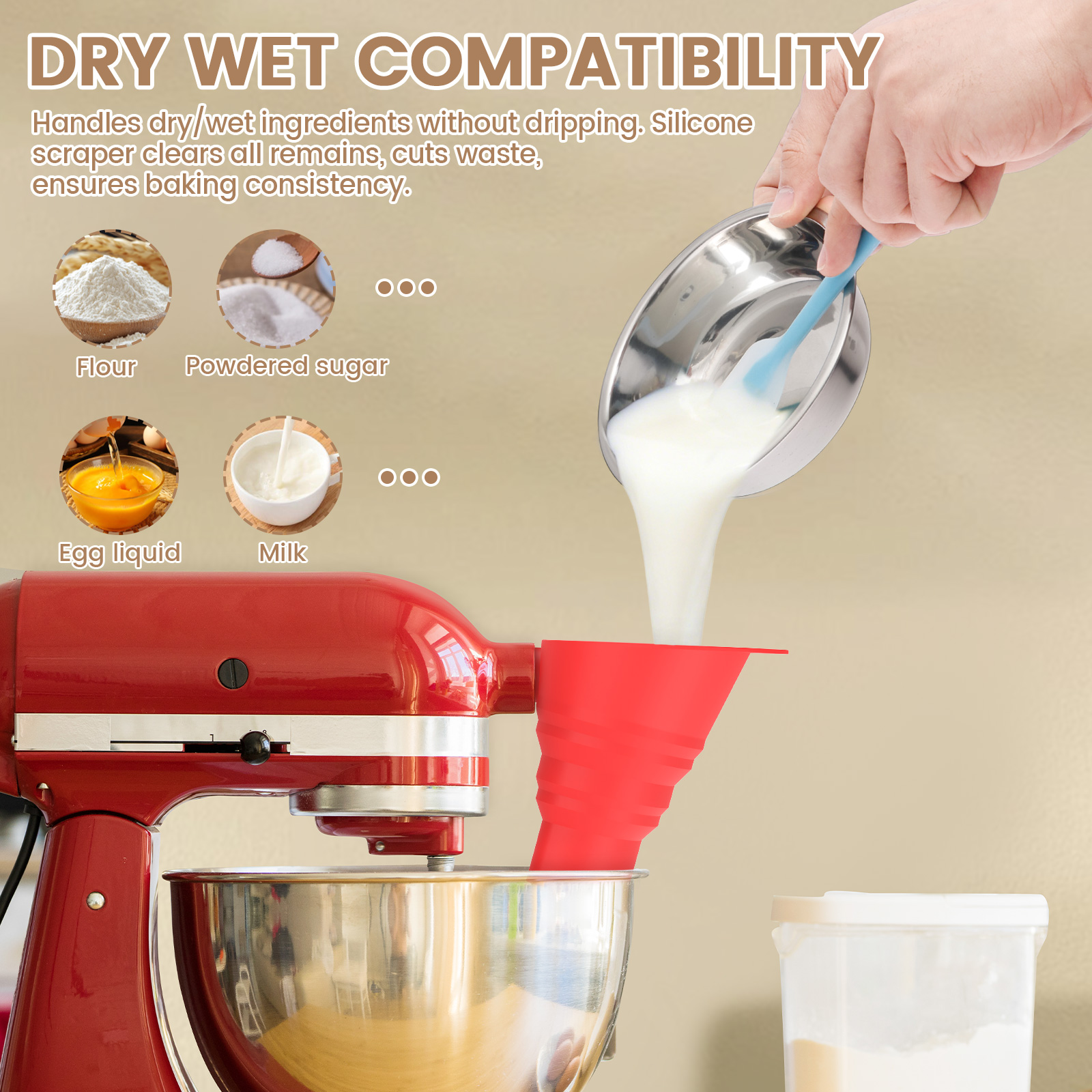 Flour Funnel Kitchen Aid Mixer - Kitchen Baking Aid のレビューと価格