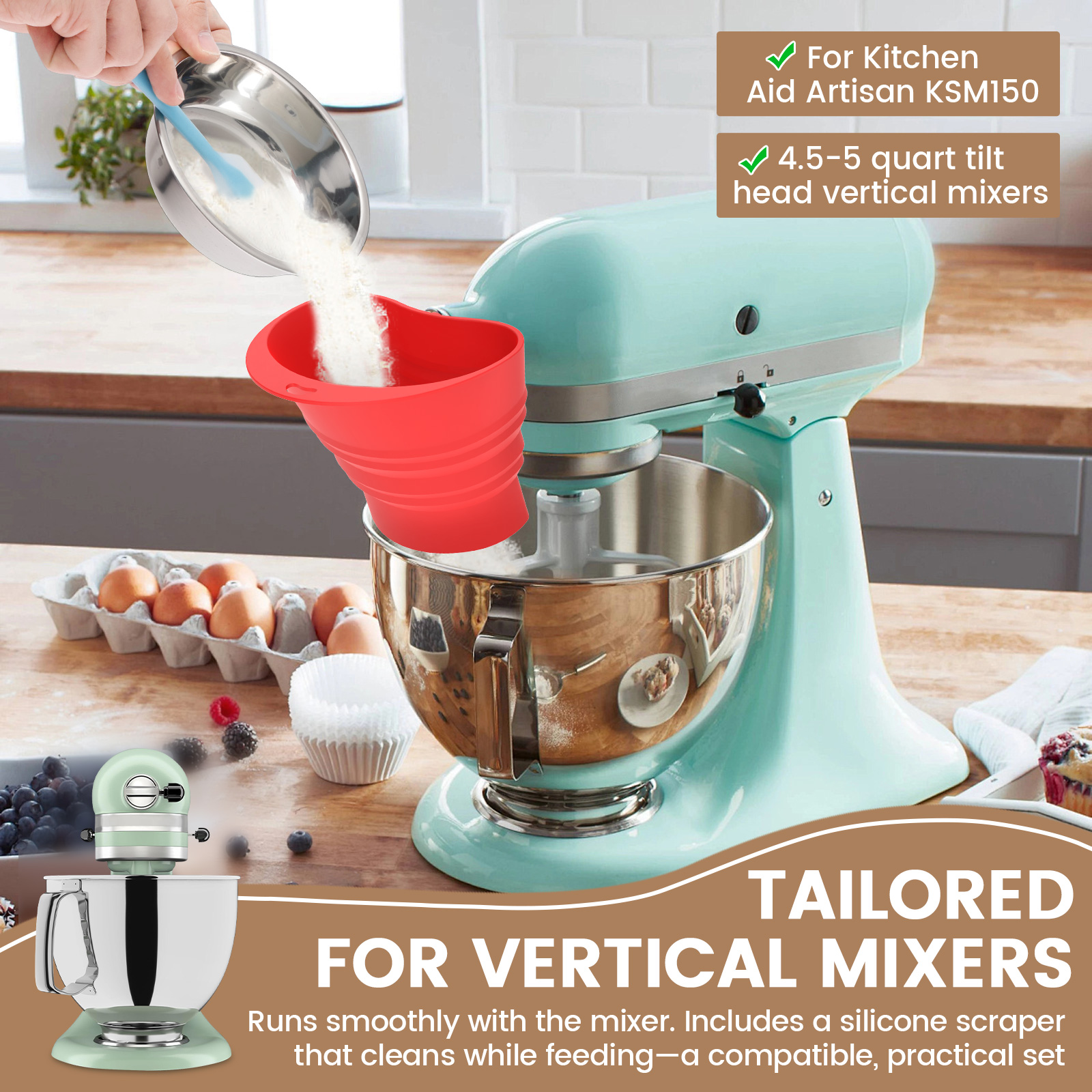 Flour Funnel Kitchen Aid Mixer - Kitchen Baking Aid のレビューと価格