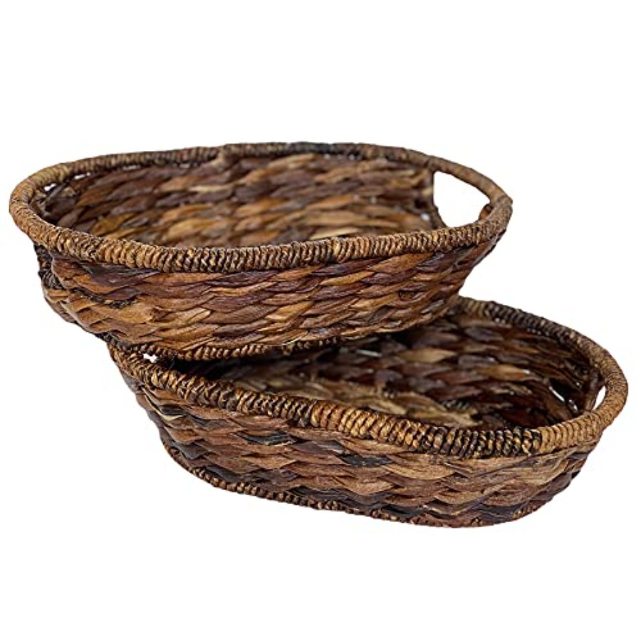 Handwoven Oval Wicker Baskets  - Kitchen Baking Storage のレビューと価格