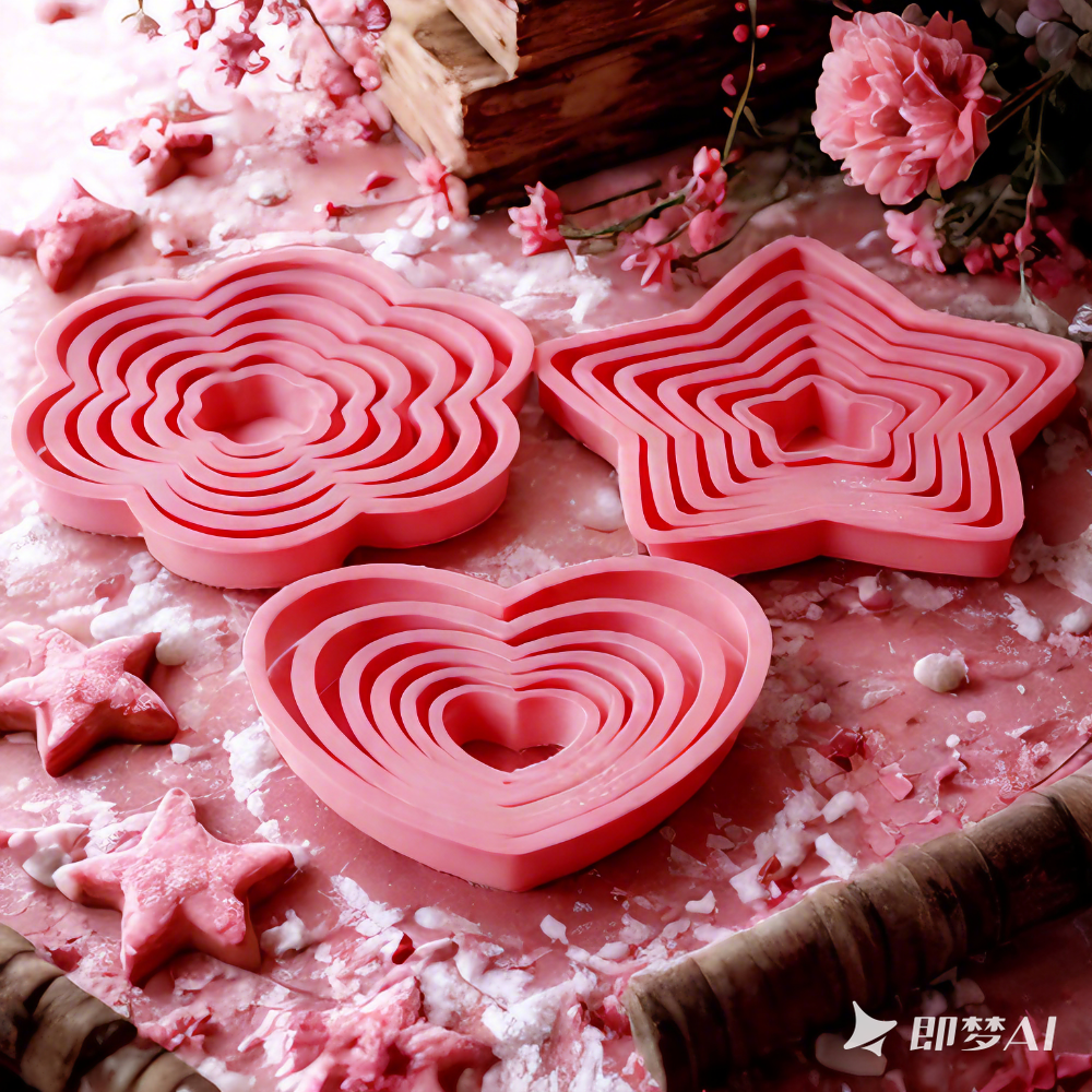 1set/3sets Pink Heart Star Flo - Kitchen Baking Products のレビューと価格