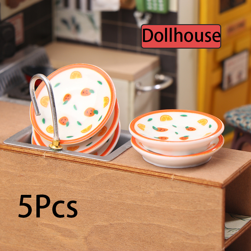 5Pcs 1/12 Dollhouse Mini Plate - Kitchen Baking Storage のレビューと価格