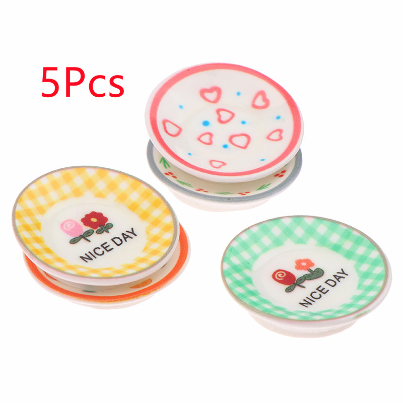 5Pcs 1/12 Dollhouse Mini Plate - Kitchen Baking Storage のレビューと価格