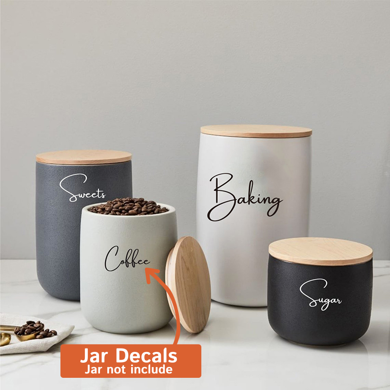 Decal Only 8Pcs Kitchen Organi - Kitchen.Baking Labels のレビューと価格