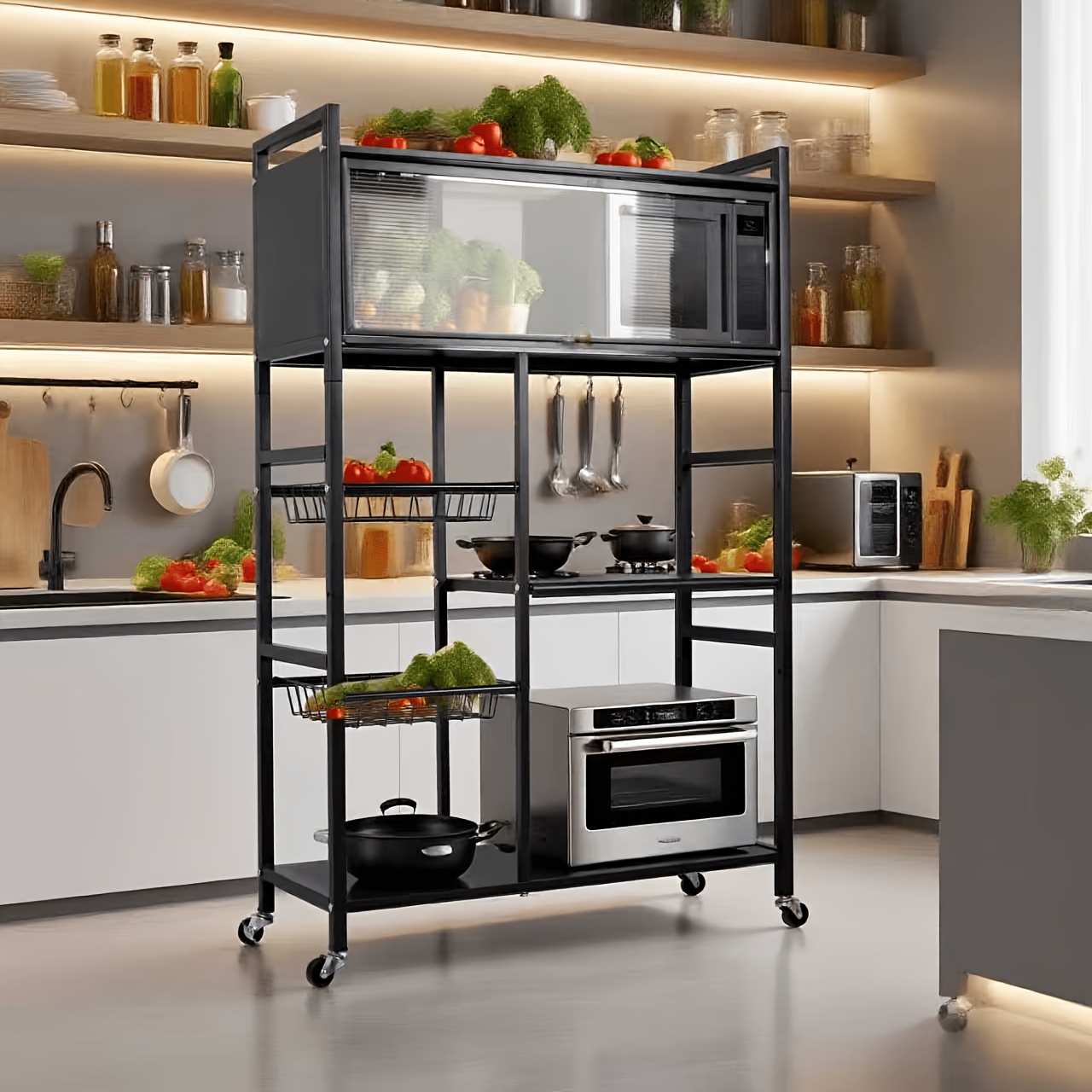 us1pc Movable Storage Rack, Ad - Kitchen Baking Storage のレビューと価格