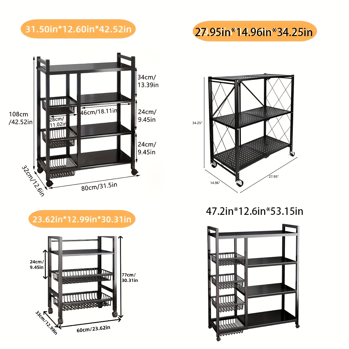 us1pc Movable Storage Rack, Ad - Kitchen Baking Storage のレビューと価格