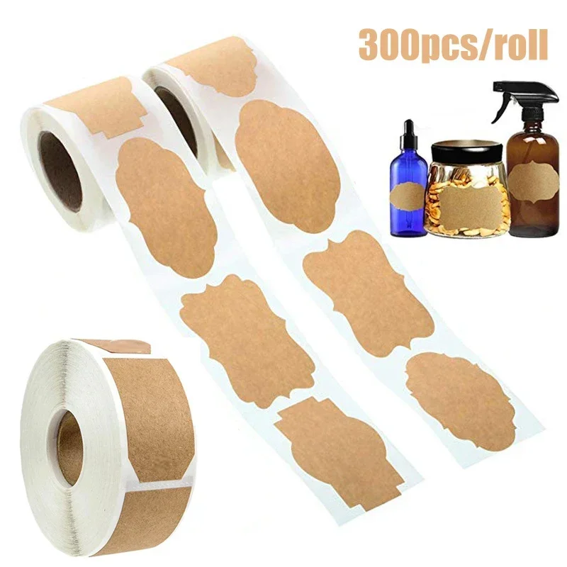 300Pcs Kraft Sticker Handwritt - Kitchen.Baking Labels のレビューと価格