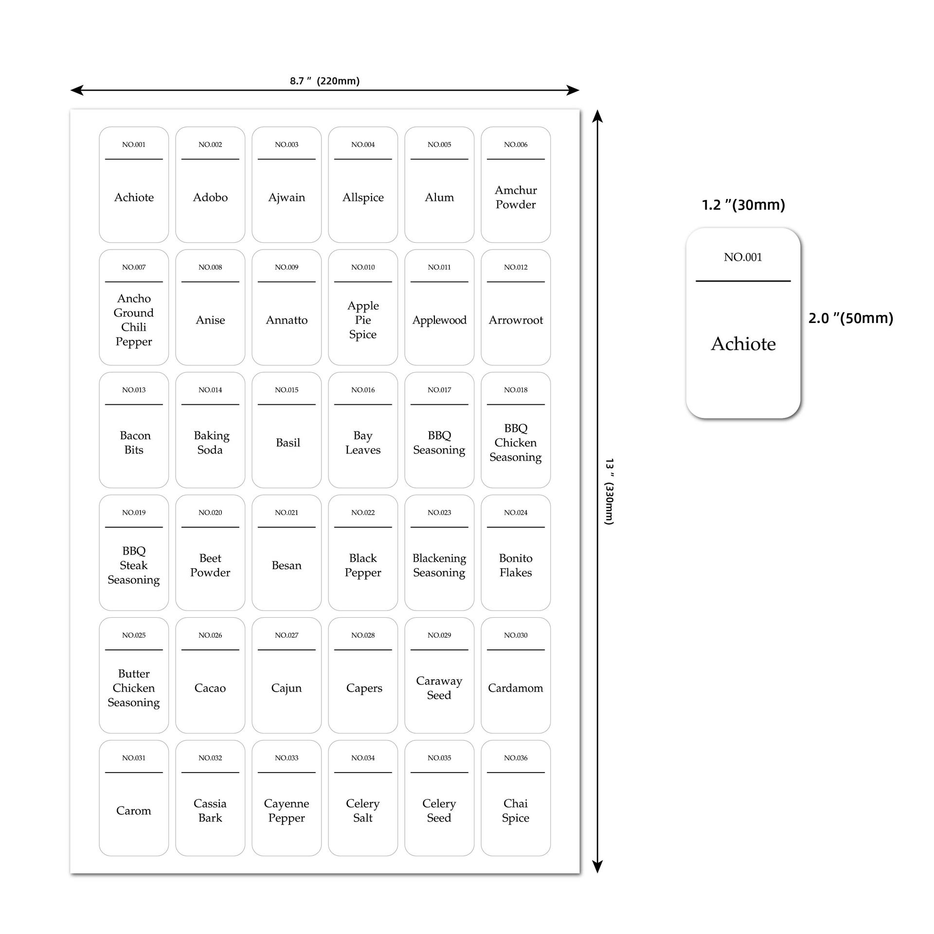 216pcs Kitchen Spice Jar Label - Kitchen.Baking Labels のレビューと価格