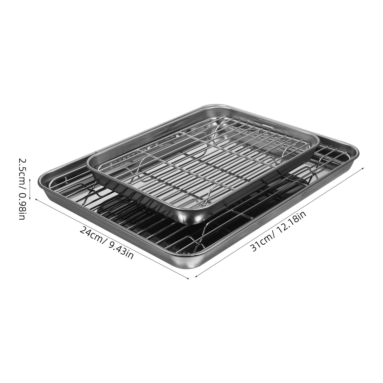 2Pcs Square Stainless Steel Dr - Kitchen Baking Dishes のレビューと価格