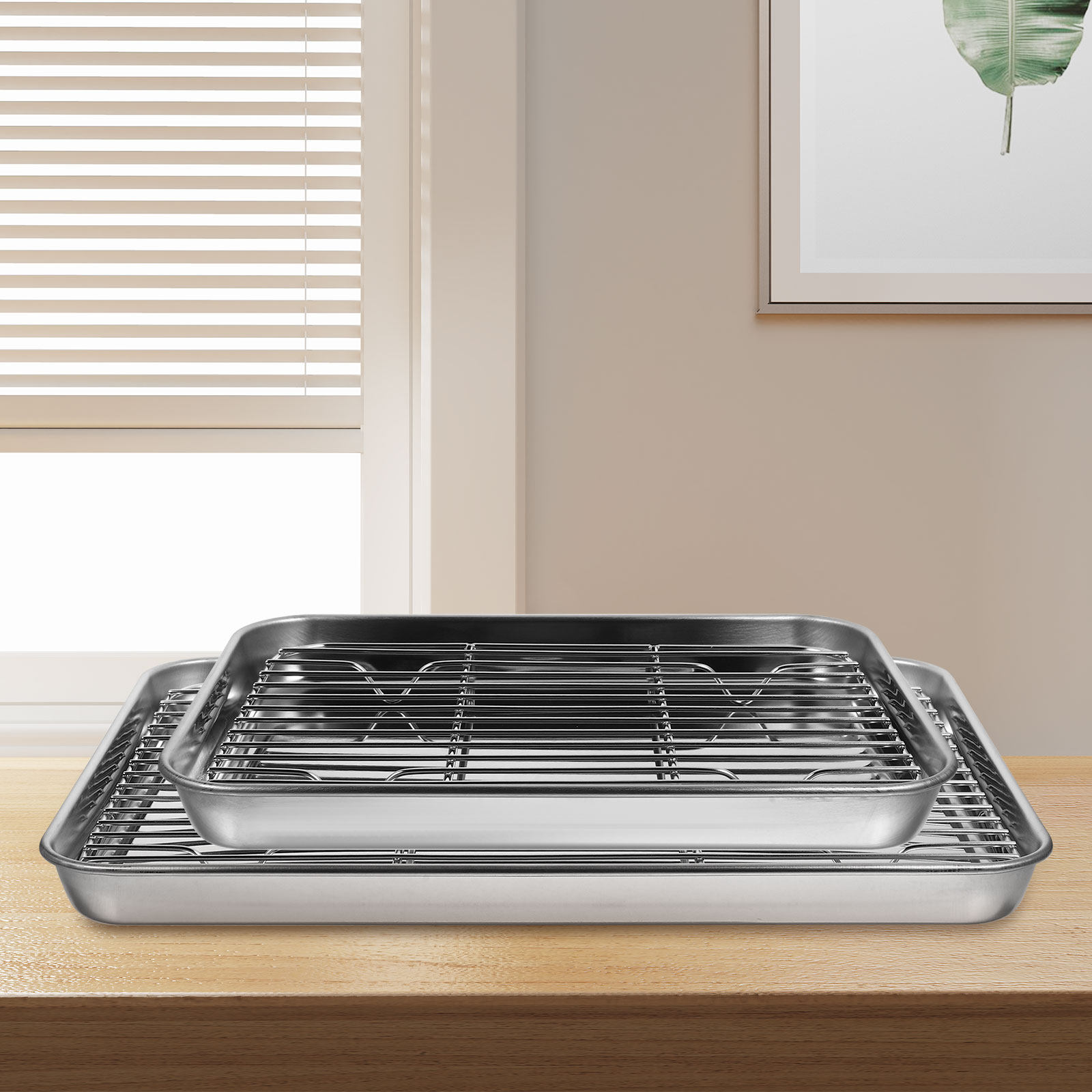 2Pcs Square Stainless Steel Dr - Kitchen Baking Dishes のレビューと価格