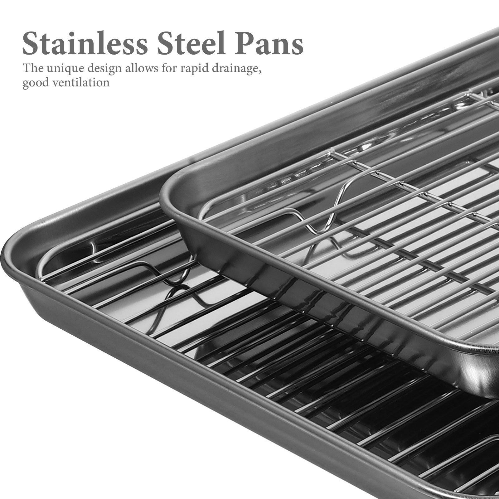 2Pcs Square Stainless Steel Dr - Kitchen Baking Dishes のレビューと価格