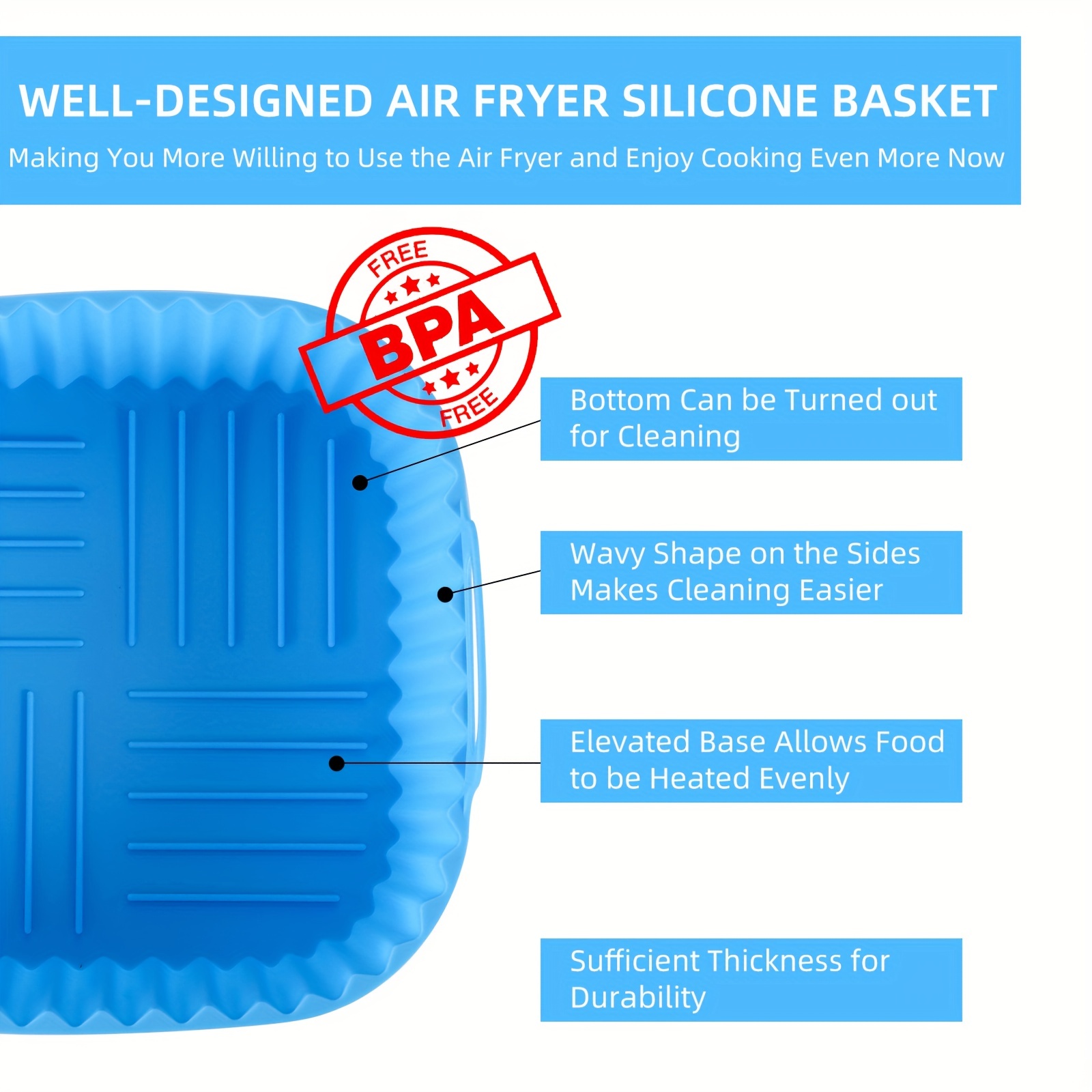 1 square silicone air fryer li - Kitchen Baking Products のレビューと価格