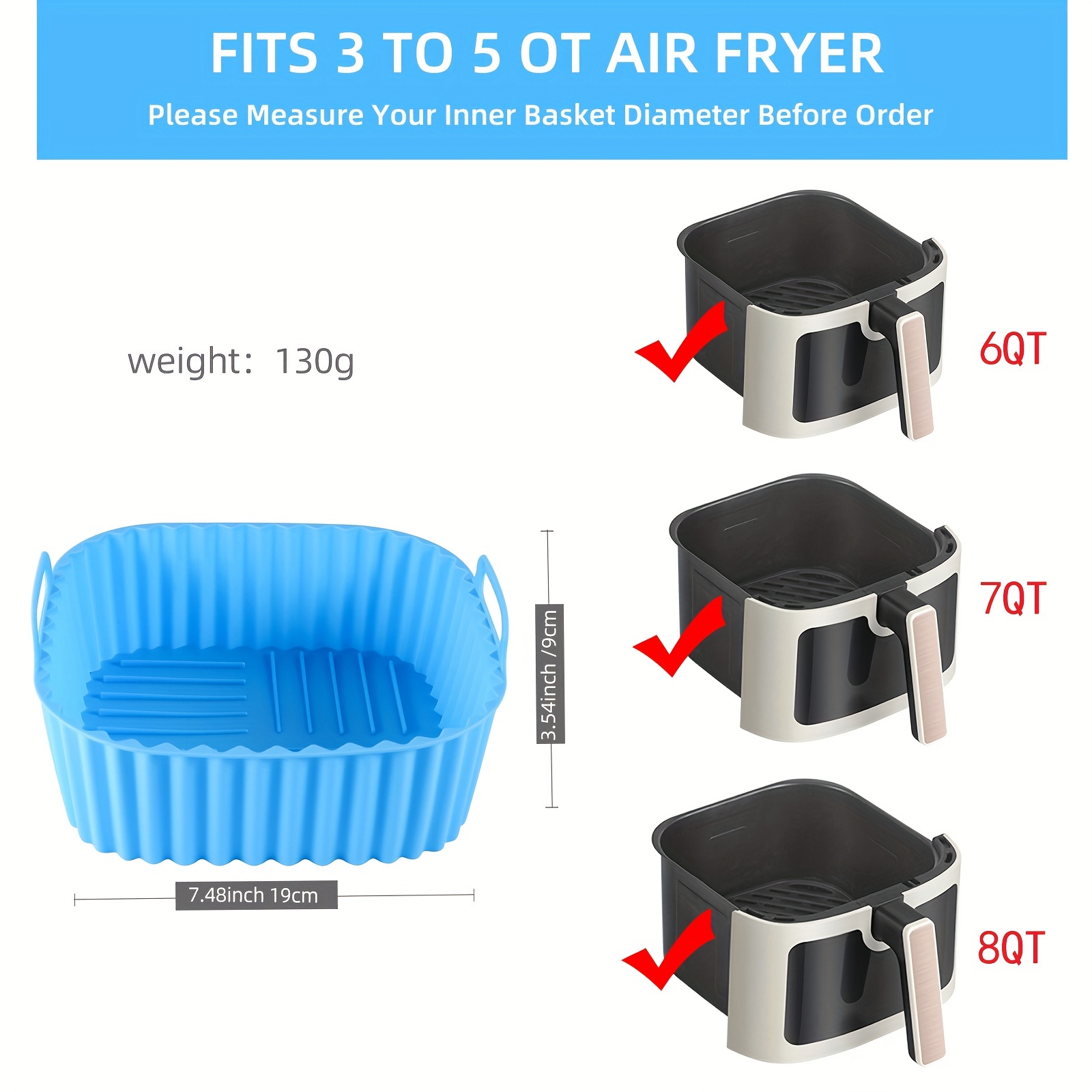1 square silicone air fryer li - Kitchen Baking Products のレビューと価格