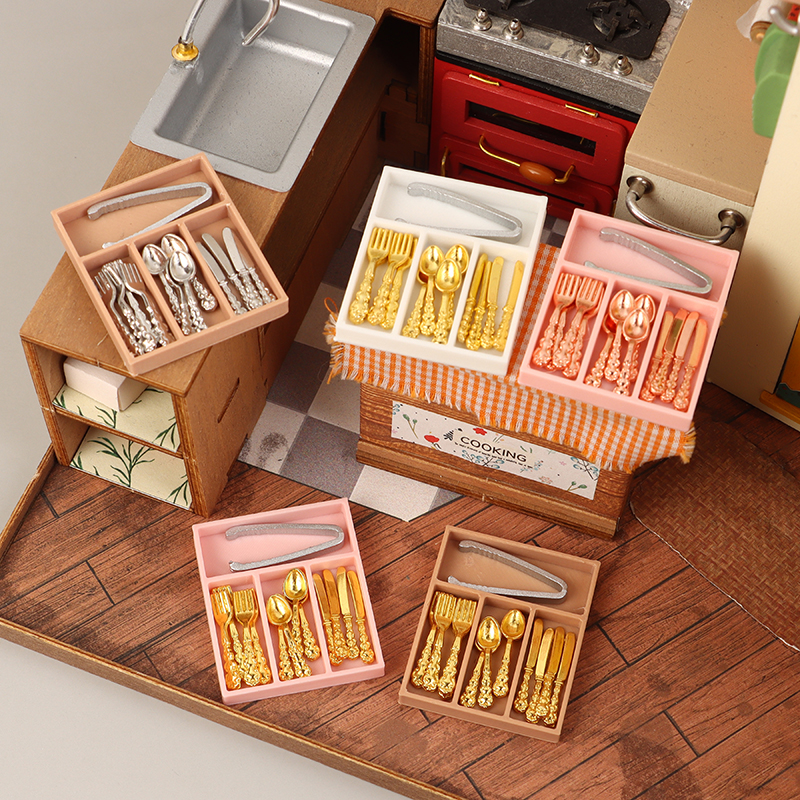 1Set 1:12 Dollhouse Mini Knife - Kitchen Baking Tray Storage のレビューと価格