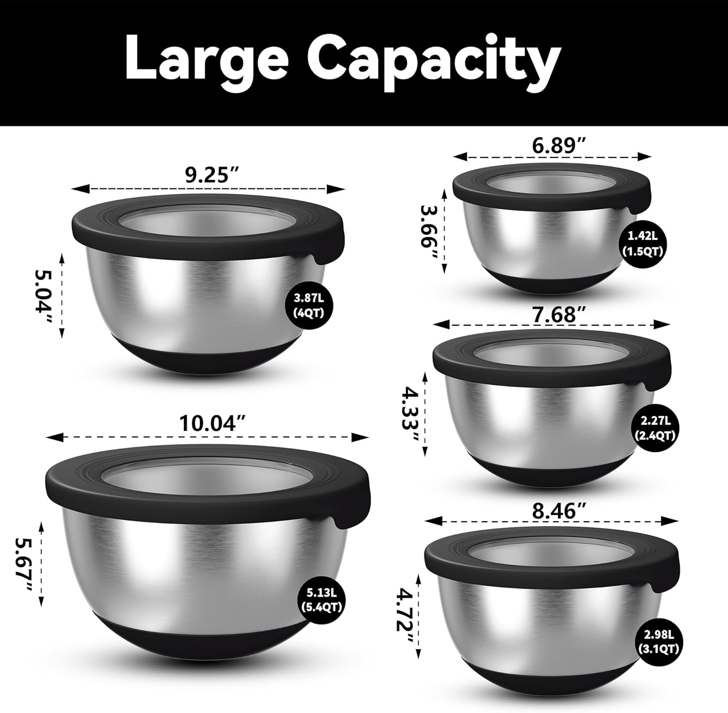 Stainless Steel Mixing Bowls w - Kitchen Baking Products のレビューと価格