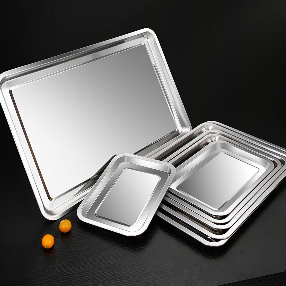1PCS Stainless Steel Food Tray - Kitchen Baking Dishes のレビューと価格