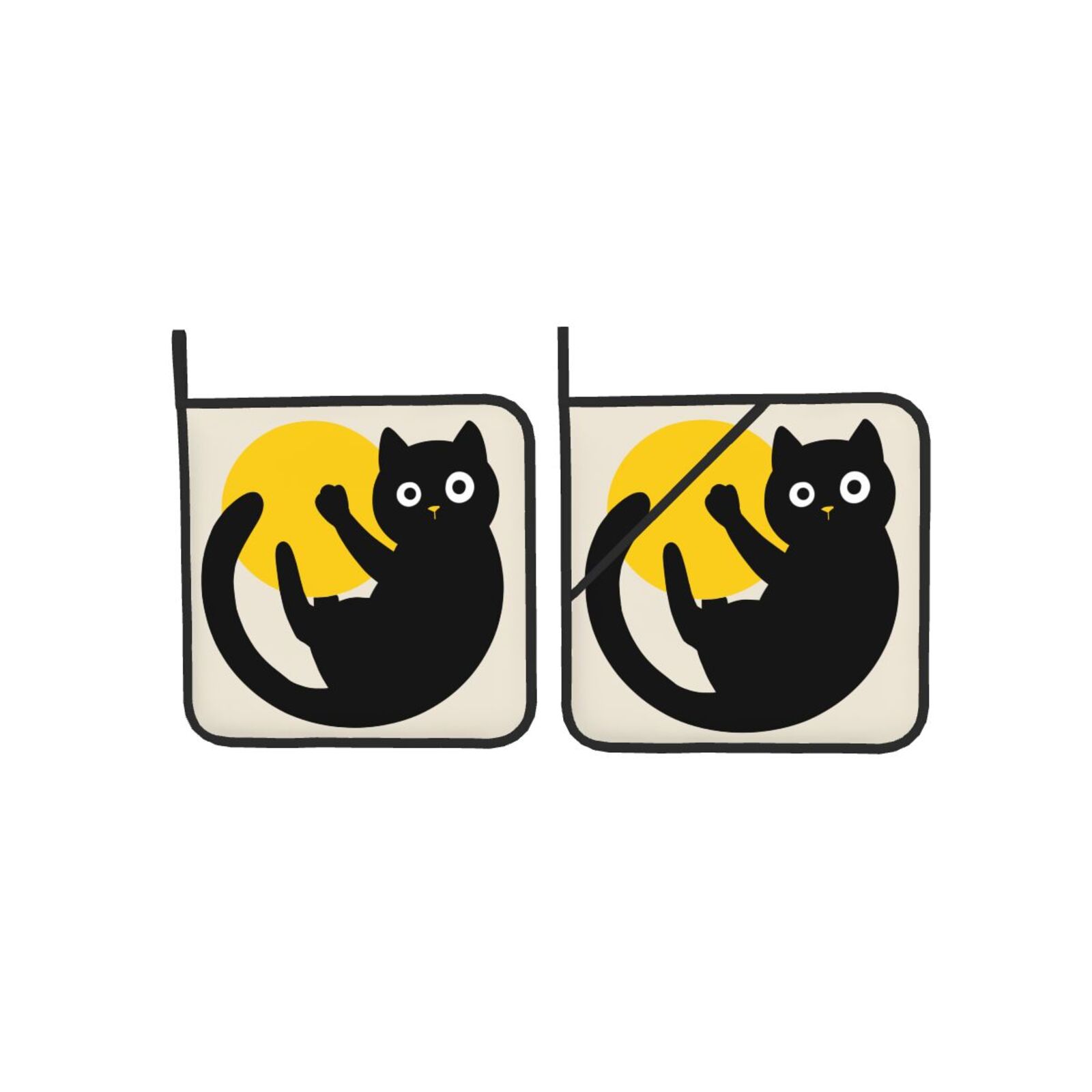 Cute Black Cat Pot Holders Set - Kitchen Baking Dishes のレビューと価格