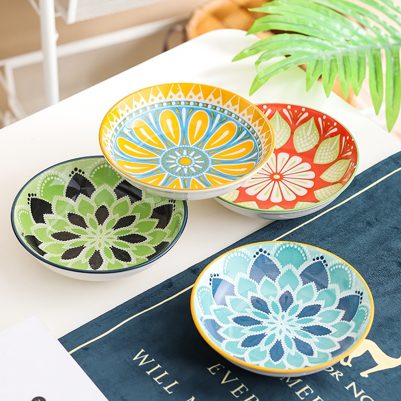 4pc Bohemian Ceramic Plate - S - Kitchen Baking Dishes のレビューと価格