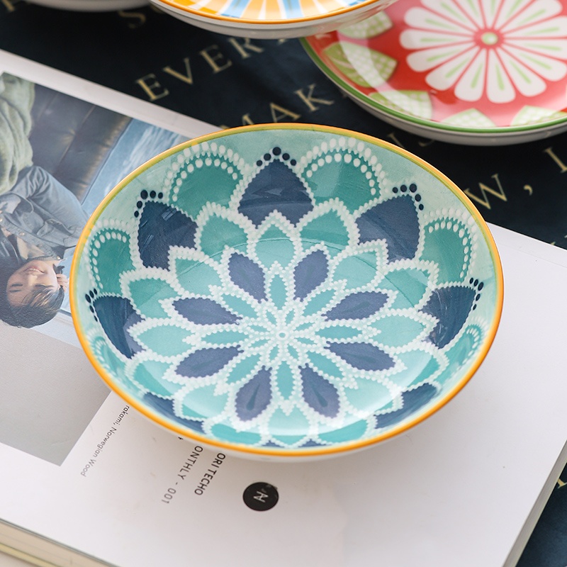 4pc Bohemian Ceramic Plate - S - Kitchen Baking Dishes のレビューと価格
