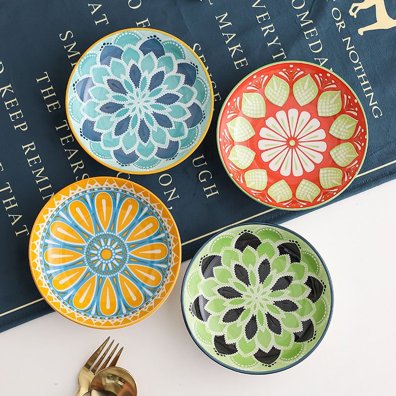 4pc Bohemian Ceramic Plate - S - Kitchen Baking Dishes のレビューと価格