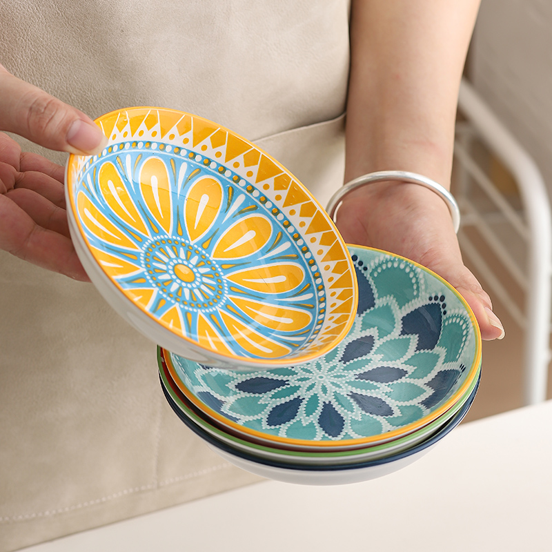 4pc Bohemian Ceramic Plate - S - Kitchen Baking Dishes のレビューと価格