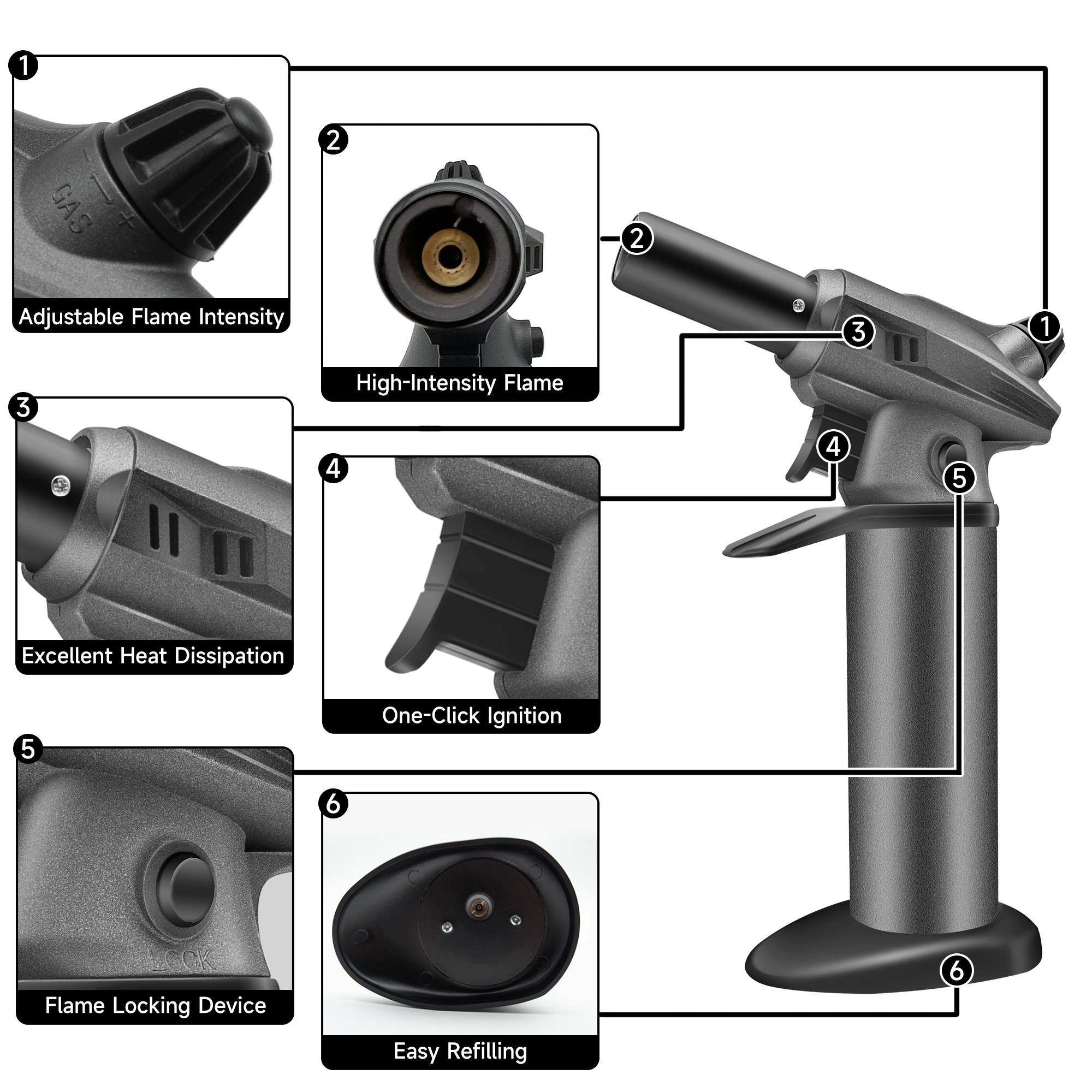 High-Power Professional Butane - Kitchen Baking Torch のレビューと価格